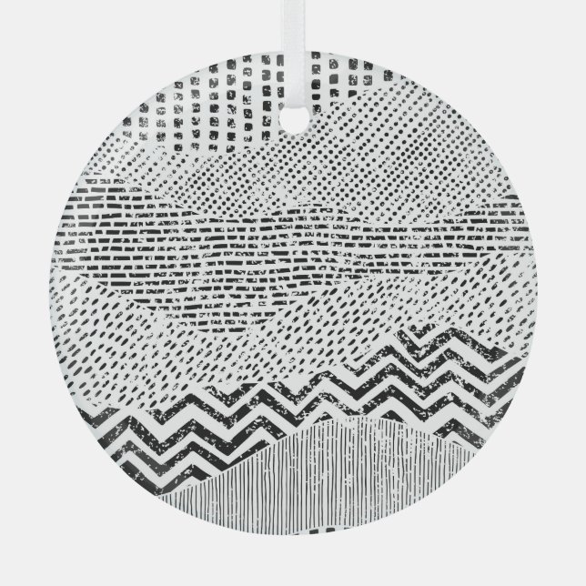 Ornamento de conglomerado blanco negro (Anverso)