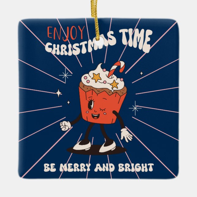 Ornamento de cookie de árbol de Navidad retro (Anverso)