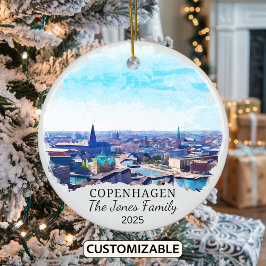 Ornamento de Copenhague personalizado, regalo de D