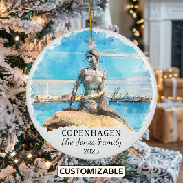 Ornamento de Copenhague personalizado, regalo de D