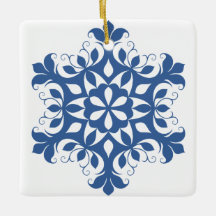 Ornamento de copo de nieve azul