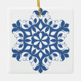 Ornamento de copo de nieve azul