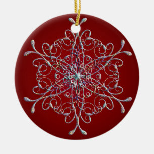 Ornamento de copo de nieve irlandés rojo