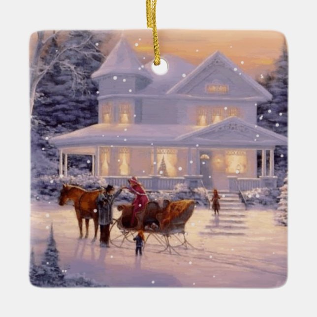 Ornamento de copo de nieve para navidades (Anverso)