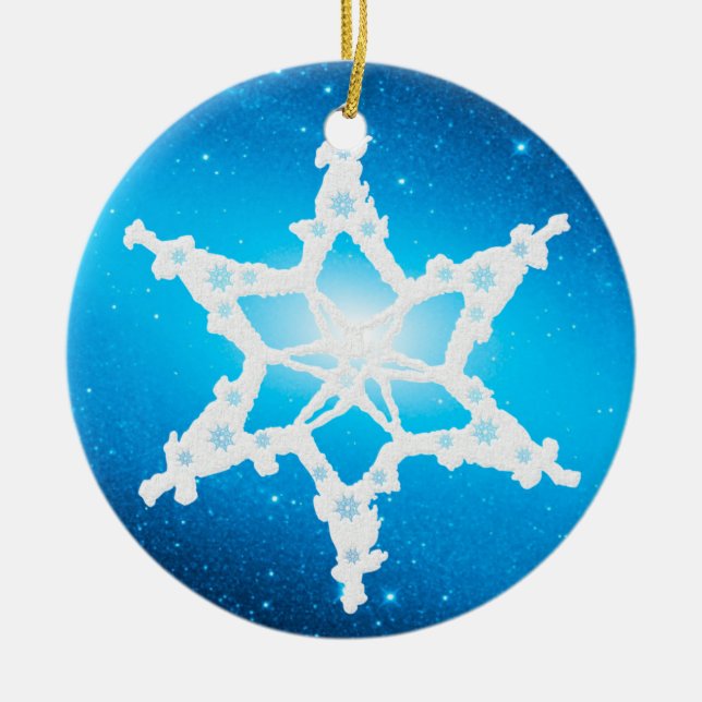 Ornamento de copo de nieve para NAVIDADES BLANCOS  (Frente)