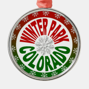 Ornamento de copo de nieve verde rojo de Winter Pa