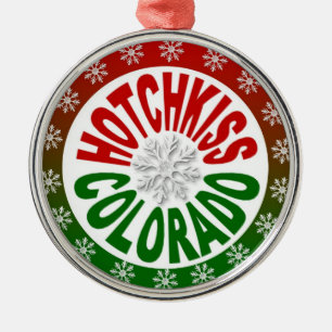 Ornamento de copo de nieve verde rojo Hotchkiss Co