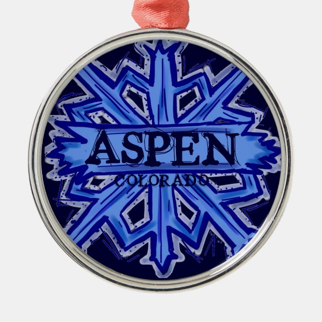 Ornamento de copos de nieve de invierno de Aspen C (Frente)