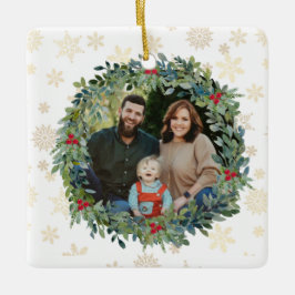 Ornamento de copos de nieve dorados