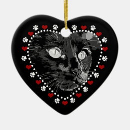 Ornamento de corazón de doble cara de vacaciones d