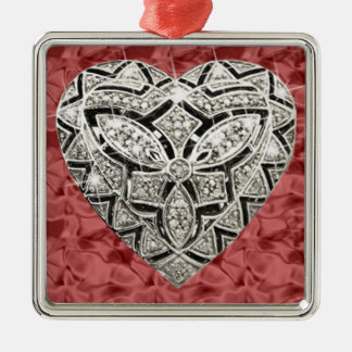 Ornamento de corazón elegante de diseño de la Plaz