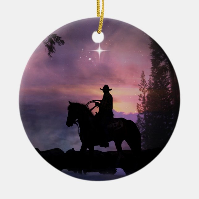 Ornamento de Country Western Rustic Cowboy (Frente)