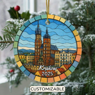 Ornamento de Cracovia de Vidrio Manchado Personali