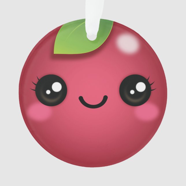 Ornamento de Cranberry de Kawaii (Anverso)