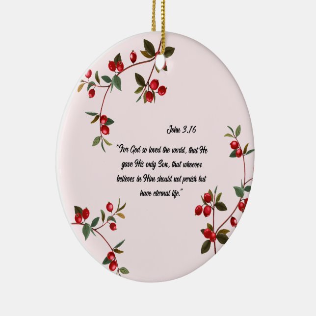 Ornamento de Cranberry para Navidades de la Biblia (Derecha)