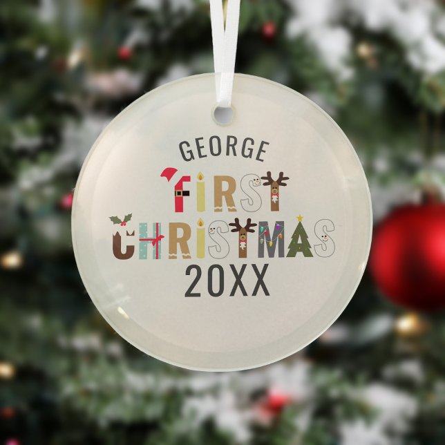 Ornamento de cristales de navidad para bebé (Add your name to this cute first Christmas ornament. Makes a lovely keepsake)