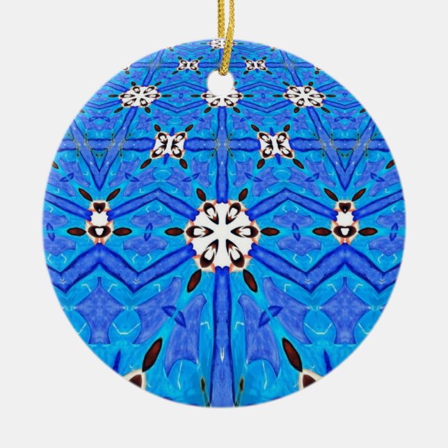 ornamento de cuadrícula de matriz azul (Frente)