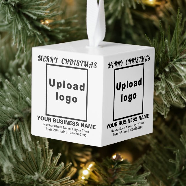 Ornamento de cubo blanco para Navidades de negocio (Árbol)