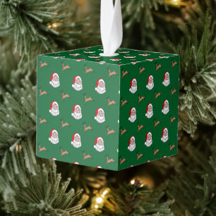 Ornamento de cubo de Navidades de Santa