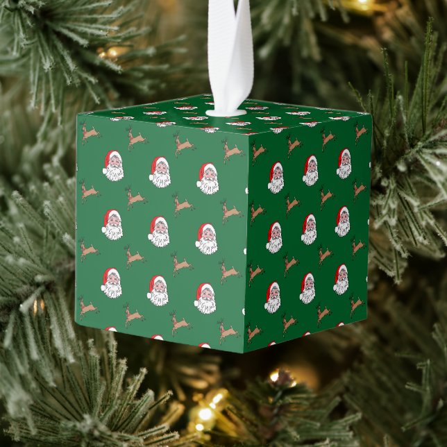 Ornamento de cubo de Navidades de Santa (Árbol)
