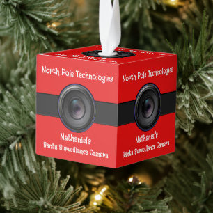 Ornamento de cubo de Novedad Santa Camera personal