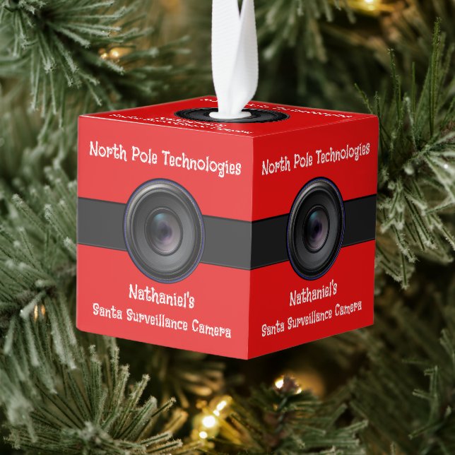 Ornamento de cubo de Novedad Santa Camera personal (Árbol)