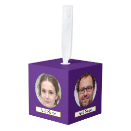 Ornamento de cubos de madera de familia personaliz