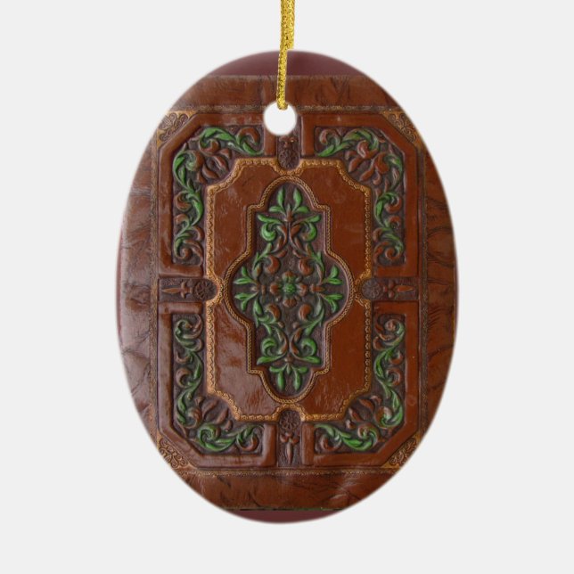 Ornamento de cuero del ~ del diseño de la caja (Frente)