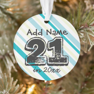 Ornamento de cumpleaños 21 personalizado