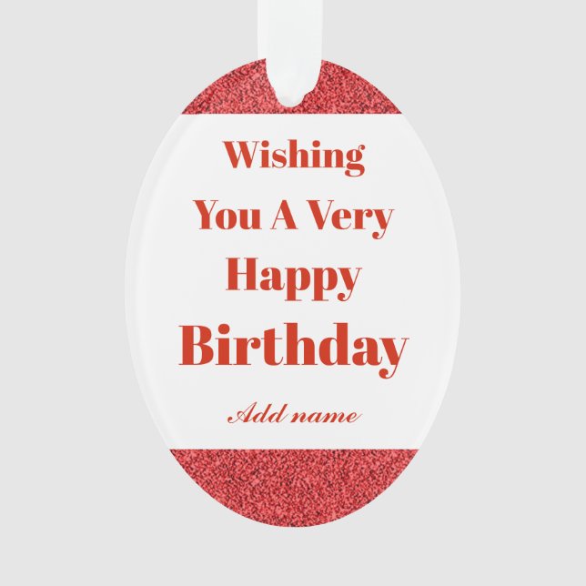 Ornamento de cumpleaños feliz y elegante personali (Anverso)