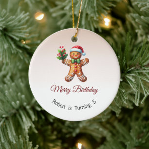 Ornamento de cumpleaños, Navidades Regalo de cumpl