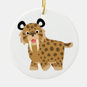 Ornamento de Cute Happy Personalizado Smilodon