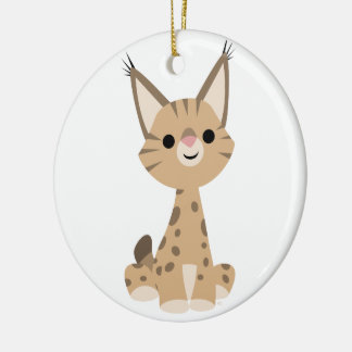 Ornamento de Cute Personalizado Lynx