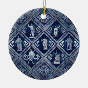 Ornamento de deidades griegas y clave del meandro