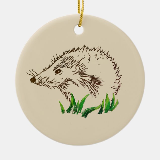 Ornamento de dibujo de hedgehog de corte (Frente)
