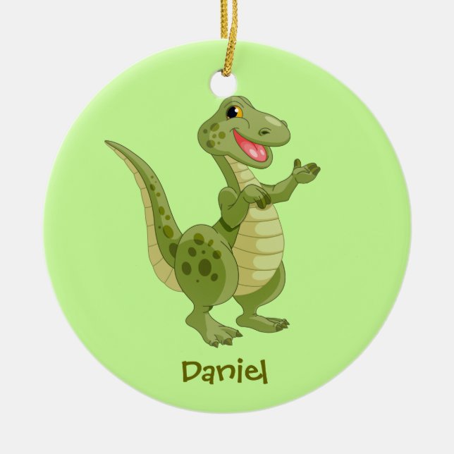Ornamento de dinosaurio personalizado (Frente)