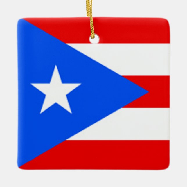 Ornamento de diseño de bandera de Puerto Rico (Anverso)