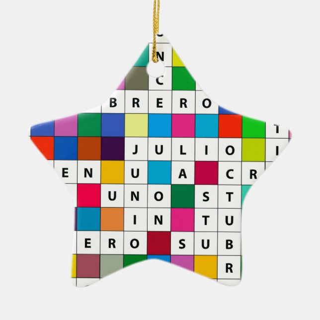Ornamento de diseño de cruces en los meses español (Frente)