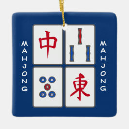 Ornamento de diseño de fichas de juego Mahjong