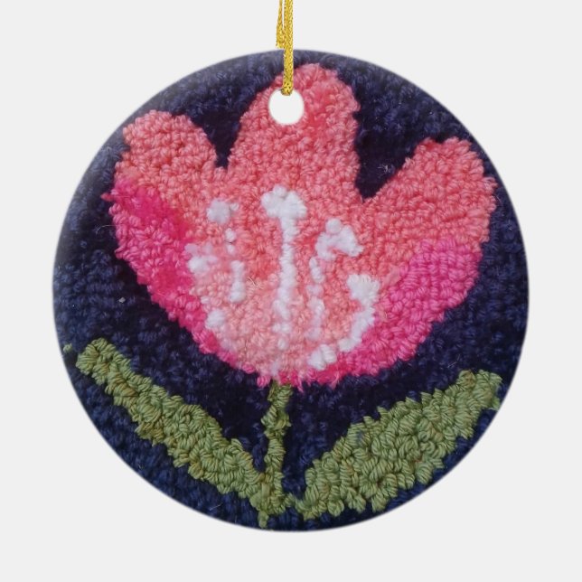 Ornamento de diseño de flor punch de aguja (Atrás)