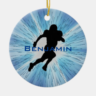 Ornamento de diseño de jugador de fútbol americano