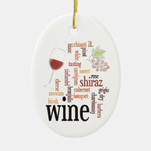 Ornamento de diseño de nube de Word Wine