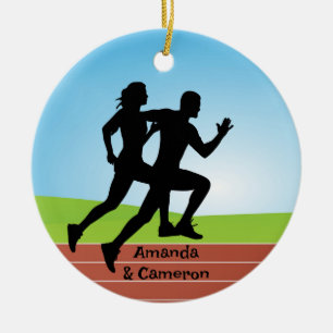 Ornamento de diseño de parejas de correr