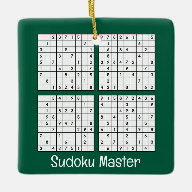 Ornamento de diseño de puzzles de Sudoku (Anverso)