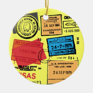 Ornamento de diseño de sellos de Passport