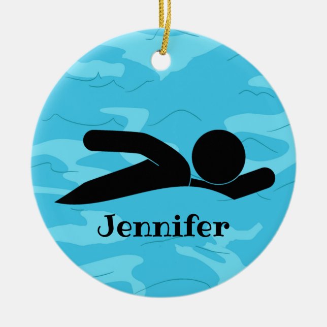 Ornamento De Diseño De Swim Personalizado (Frente)