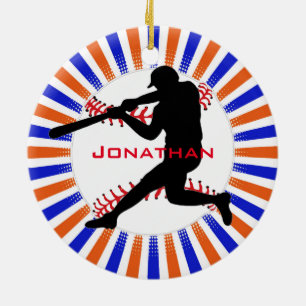Ornamento de diseño del jugador de béisbol