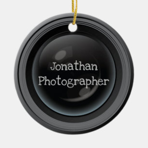 Ornamento de diseño fotográfico de lente de cámara