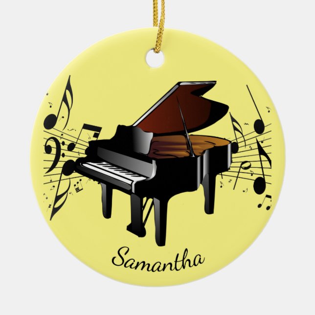 Ornamento de diseño musical de Baby Grand Piano (Frente)