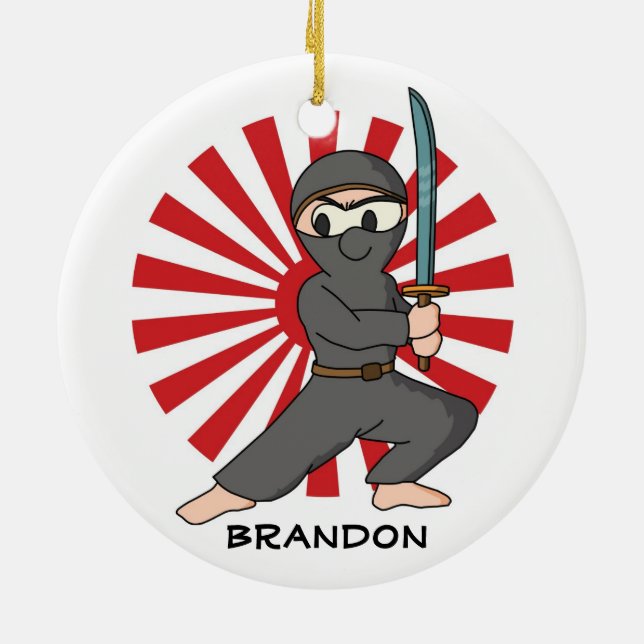 Ornamento de diseño Ninja Boy (Atrás)